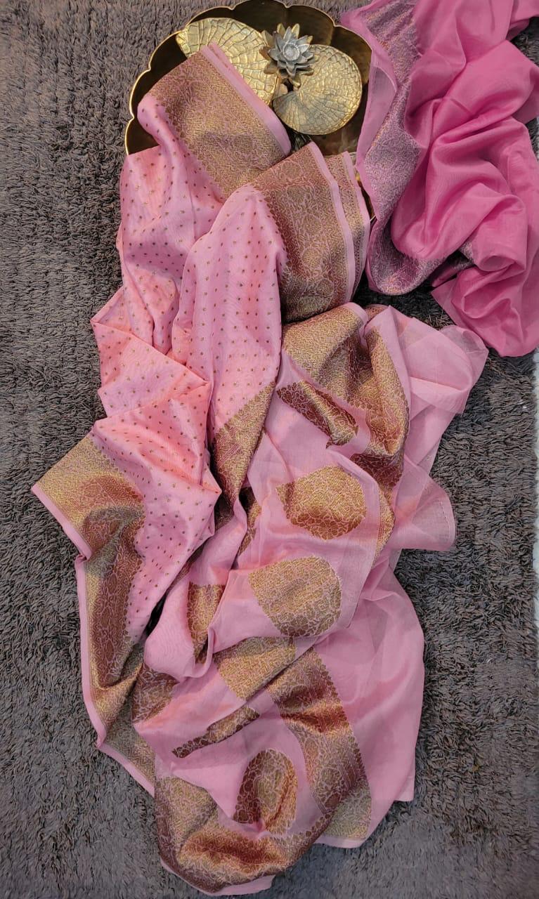 Chinnon Georgette Banarsi Saree