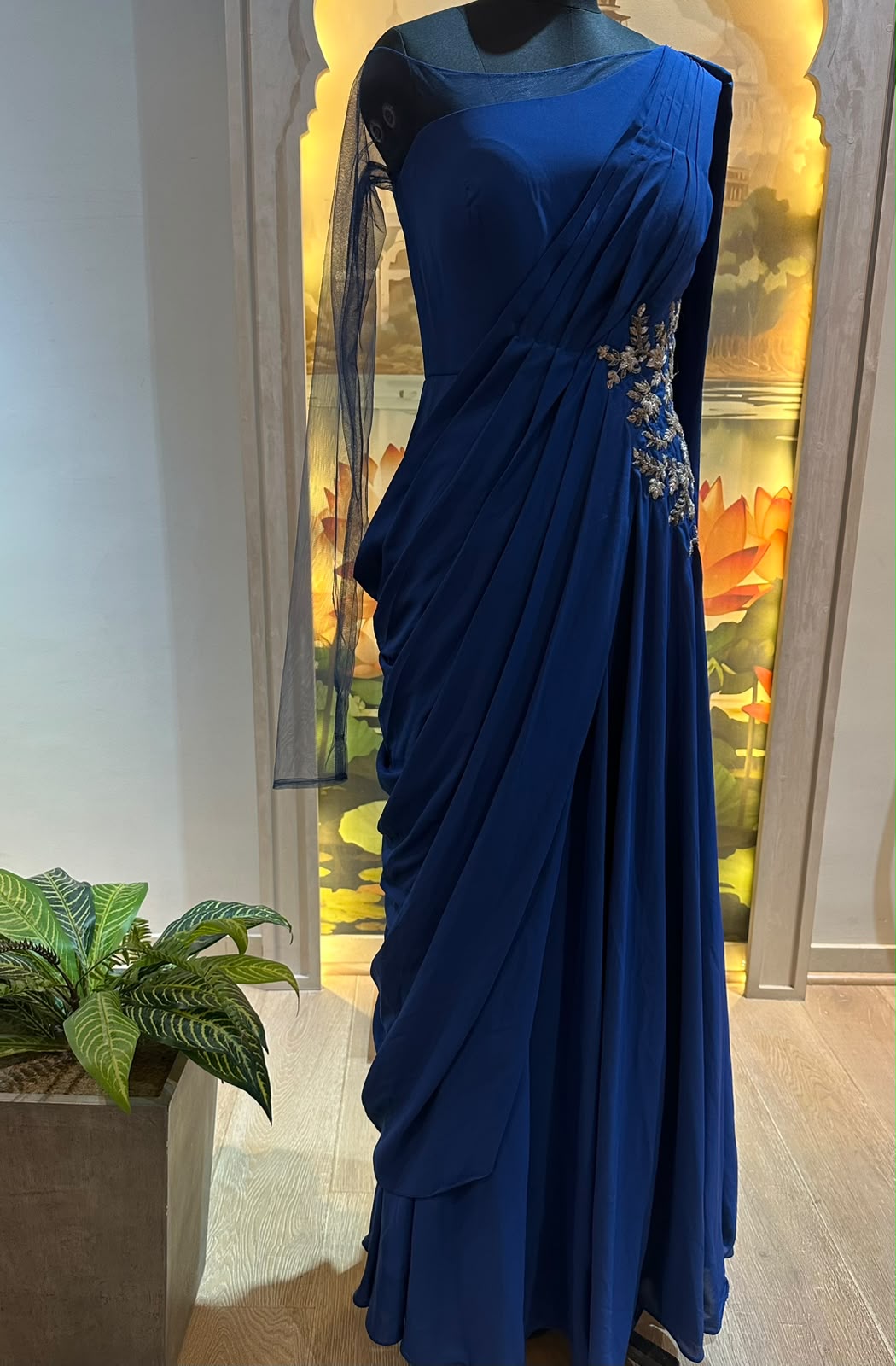 Royal Blue Drape Dress