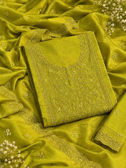 Mulmul Chanderi Thread Embroidery Suit Set