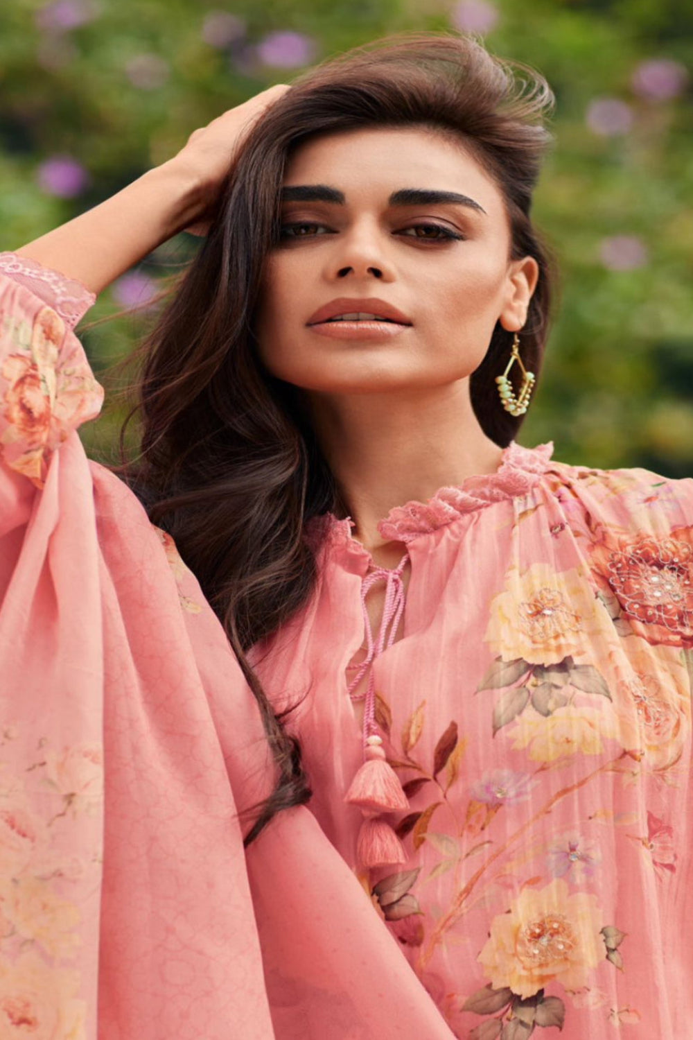 Chinnon Chiffon with Hand Embroiderery Kurta Set