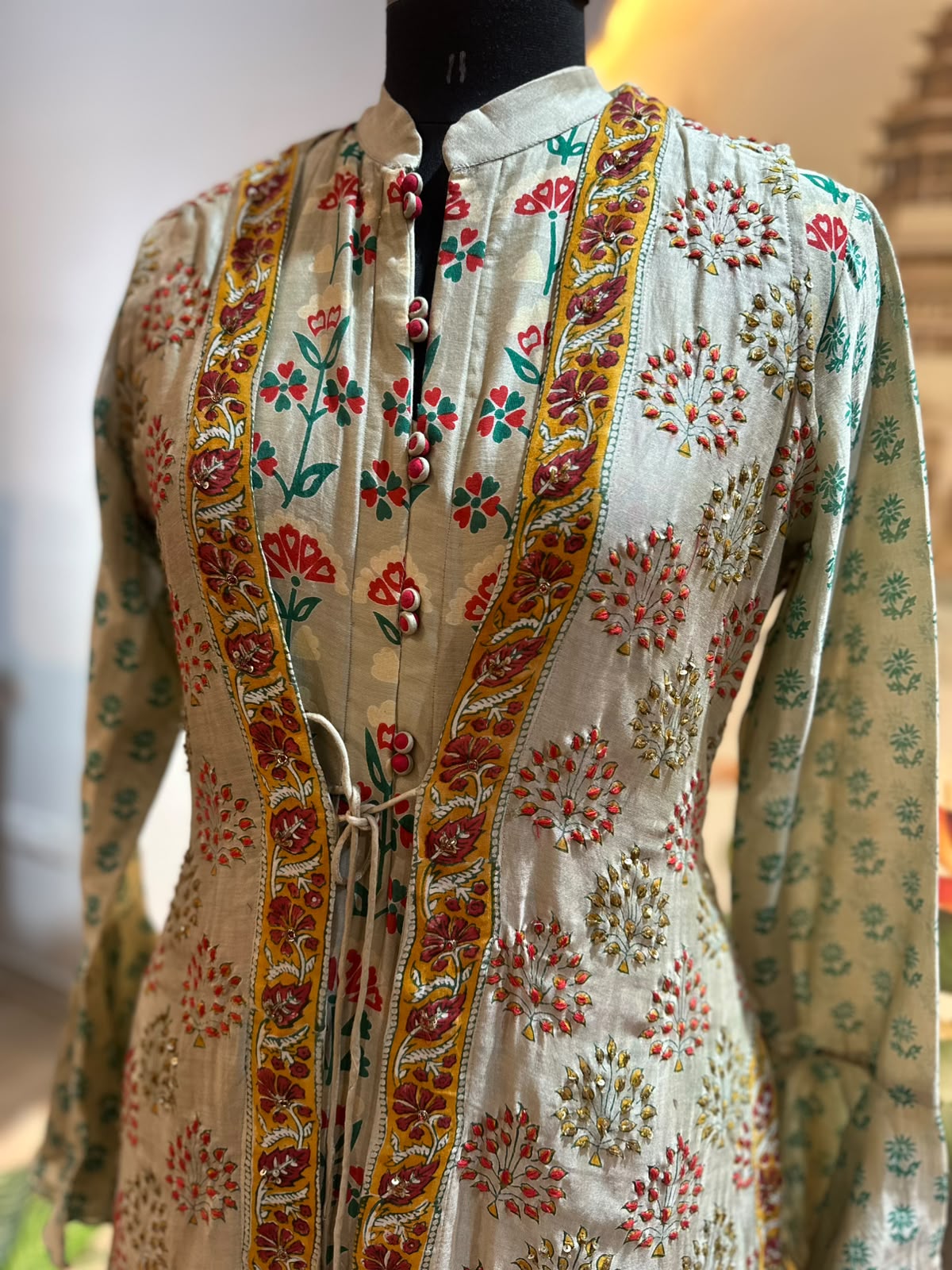 Elegant Printed Long Gown