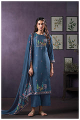 Pure Muslin Ganga Embroidery Suit Set