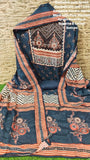 Modale Ajrakh Embroidered Kurta Set