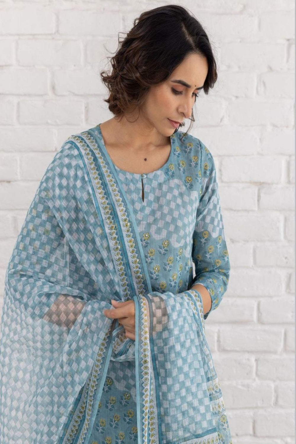 Kota Print Kurta Set