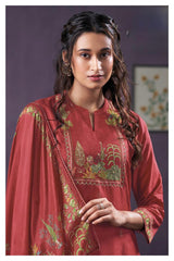 Pure Muslin Ganga Embroidery Suit Set