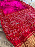 Silk Saree with Bandhani Zari Pallla