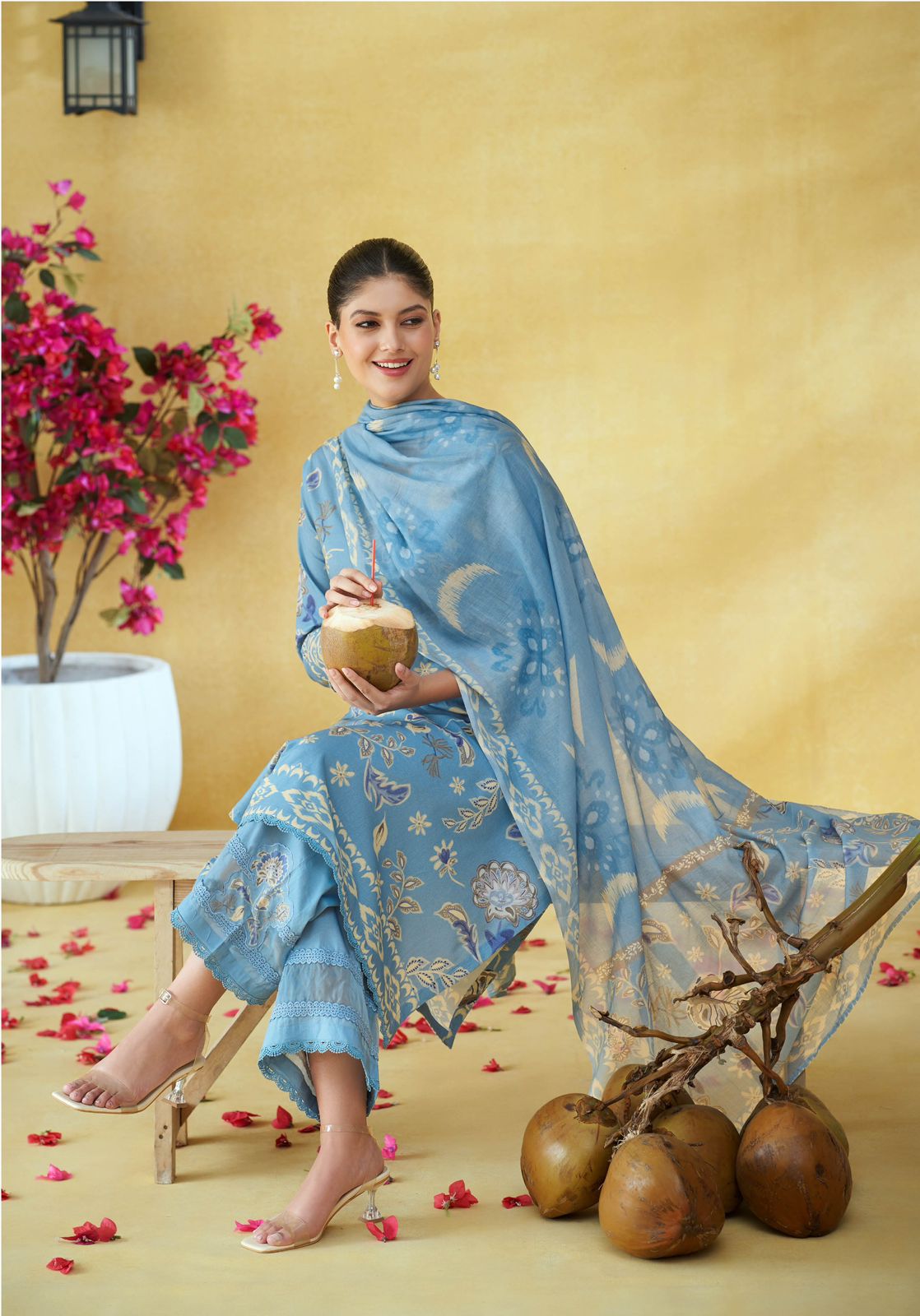 Beautiful Cotton Crocia Suit