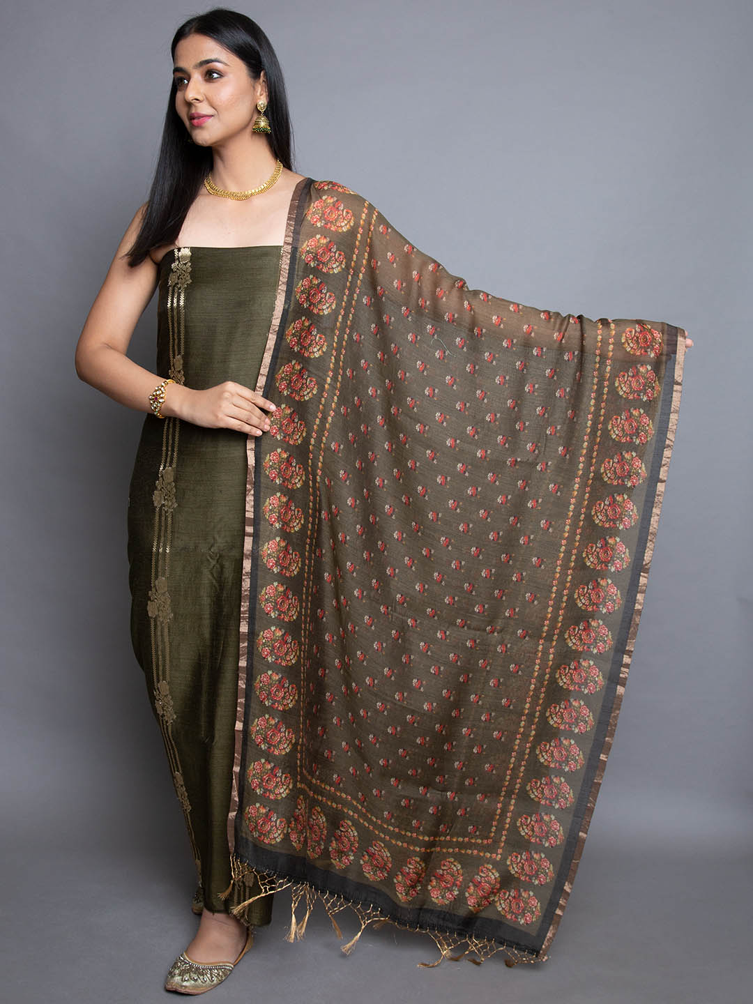 Get 20% Off on Black Banarasi Handloom Pure Moonga Silk Suit Set – Luxurion  World